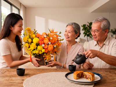 Trung Thu Không Chỉ Có Bánh: Vì Sao Nên Tặng Thêm Hoa Cho Người Lớn Tuổi?